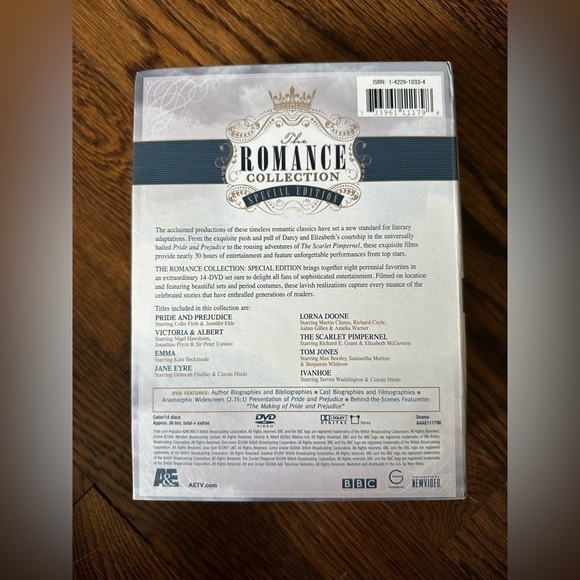 The ROMANCE COLLECTION SPECIAL EDITION DVD box set by A&E, BBC - Picture 3 of 7